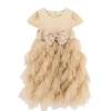 Angel's Face Abito Sabbia con Tulle per Bambine