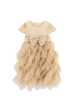 Angel's Face Abito Sabbia con Tulle per Bambine