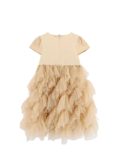 Angel's Face Abito Sabbia con Tulle per Bambine