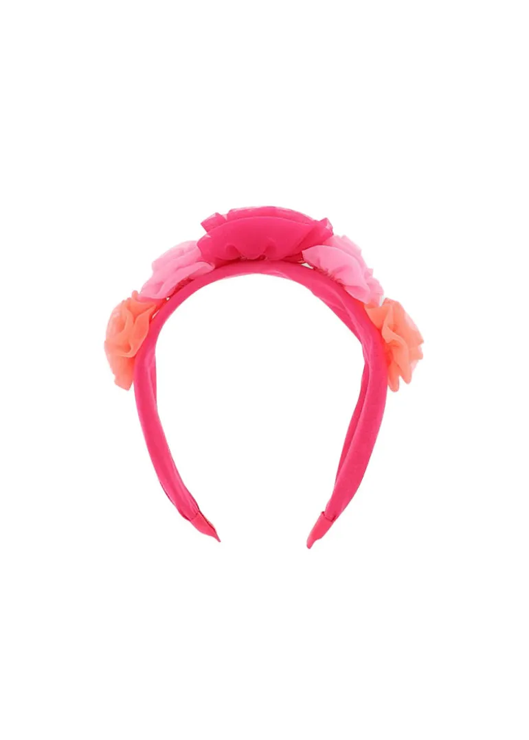 Angel's Face Cerchietto Fucsia con Tulle Rosie per Bambine