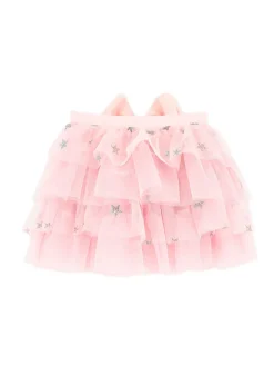 Angel's Face Gonna in Tulle Rosa con Stelle Oro