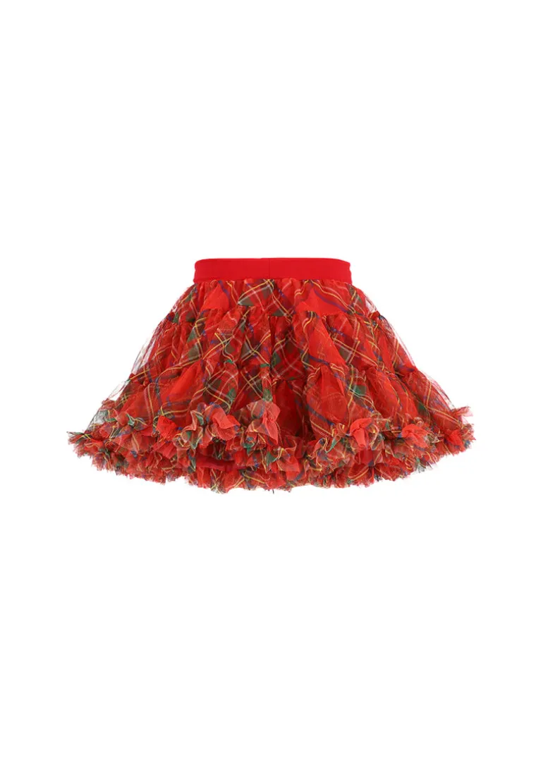 Angel's Face Gonna Tutù Rossa Scozzese per Neonate