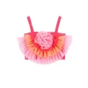 Angel's Face Top Fucsia con Tulle Rosetta per Bambine