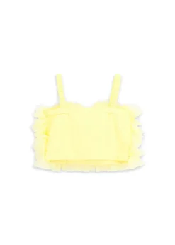 Angel's Face Top in Tulle Giallo per Bambine