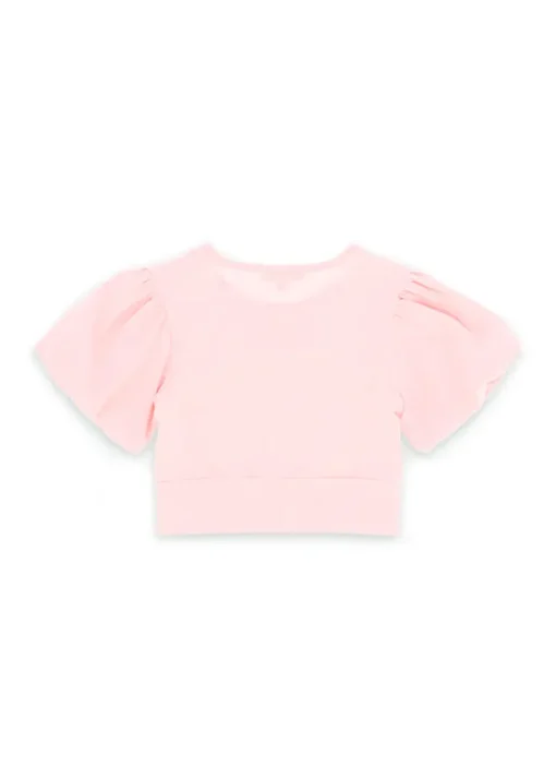 Angel's Face T-shirt Crop Rosa per Bambine