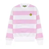 Barrow Kids Felpa a Righe Bianco/Rosa con Stampa per Bambine