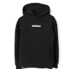 Barrow Kids Felpa con Cappuccio Nera con Stampa Retro e Logo