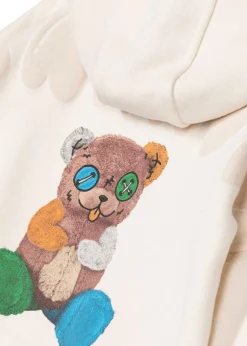 Barrow Kids Felpa con Cappuccio Crema con Stampa Logo e Smile