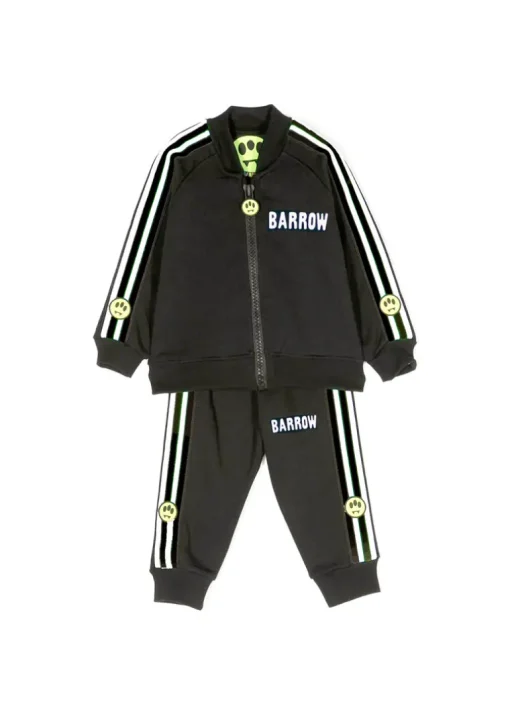 Barrow Kids Felpa con Pantaloni Piombo con Logo per Neonati