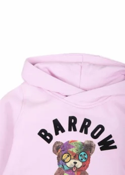 Barrow Kids Felpa Rosa con Cappuccio con Stampa per Neonate