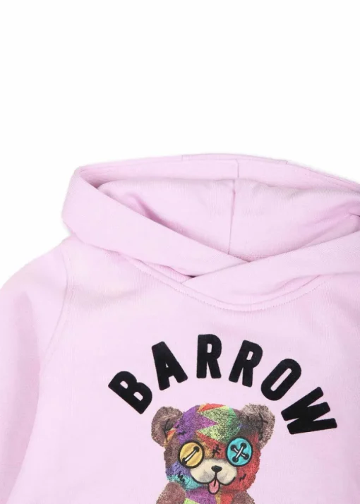 Barrow Kids Felpa Rosa con Cappuccio con Stampa per Neonate
