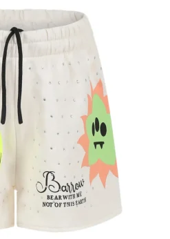 Barrow Kids Short Crema con Stampa e Strass per Bambine