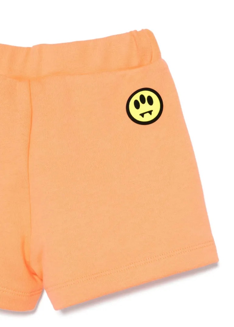 Barrow Kids T-shirt Bianca con Stampa Retro con Shorts Pesca per Neonate