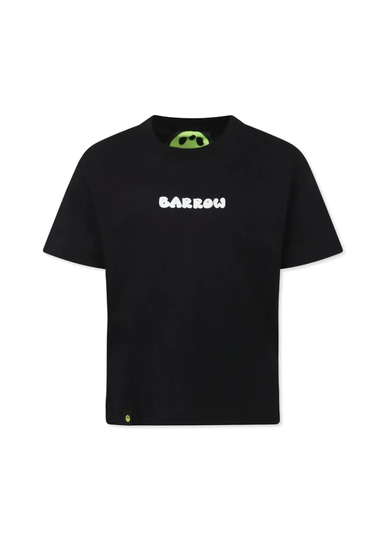 Barrow Kids T-shirt Nera con Stampa Retro per Bambini