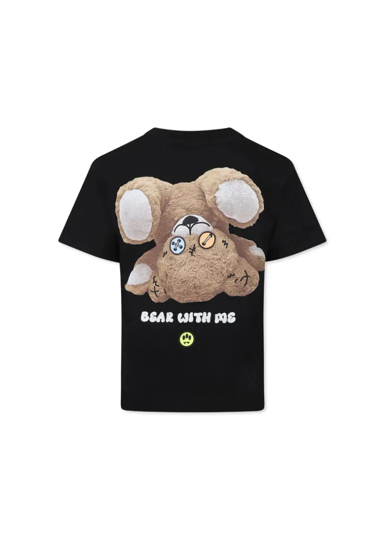 Barrow Kids T-shirt Nera con Stampa Retro per Bambini