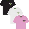 Barrow Kids T-shirt Set Nero/Bianco/Rosa con Smile per Bambine