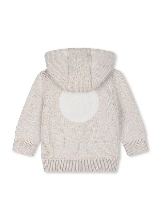 Boss Kids Cardigan Sabbia con Cappuccio per Neonati