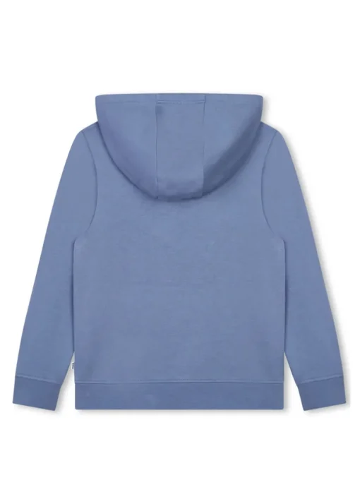 Boss Kids Felpa Celeste con Cappuccio con Logo per Bambini