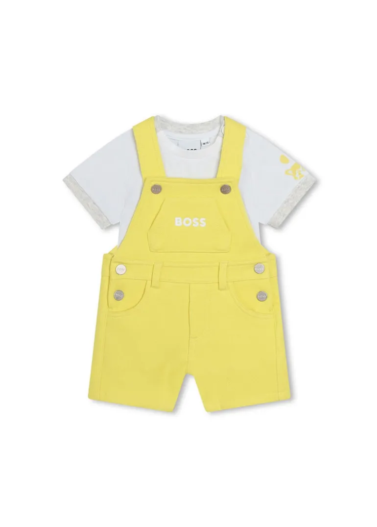 Boss Kids Salopette con T-Shirt per Neonati