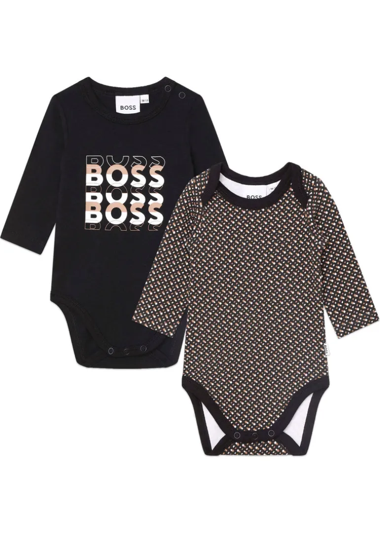 Boss Kids Set Body per Neonati con Stampa Monogram all-over