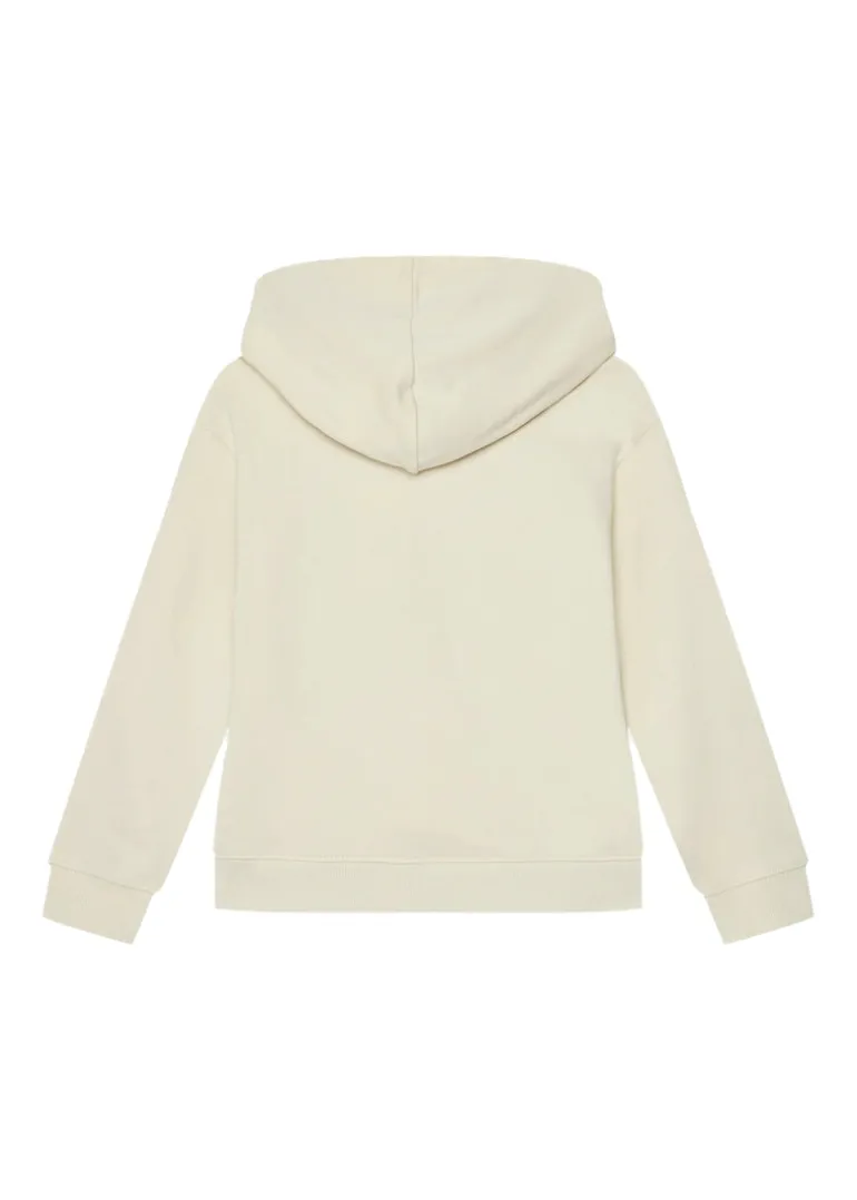Calvin Klein Kids Felpa con Cappuccio Beige con CK per Bambini