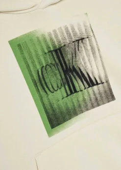 Calvin Klein Kids Felpa con Cappuccio Beige con CK per Bambini