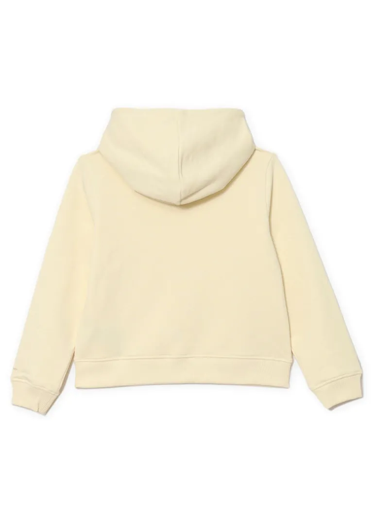 Calvin Klein Kids Felpa Panna con Cappuccio per Bambine