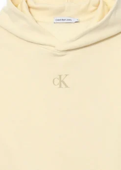Calvin Klein Kids Felpa Panna con Cappuccio per Bambine