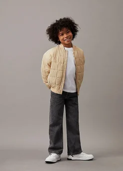 Calvin Klein Kids Giubbino Beige Trapuntato per Bambini