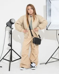 Calvin Klein Kids Giubbino Beige Trapuntato per Bambini