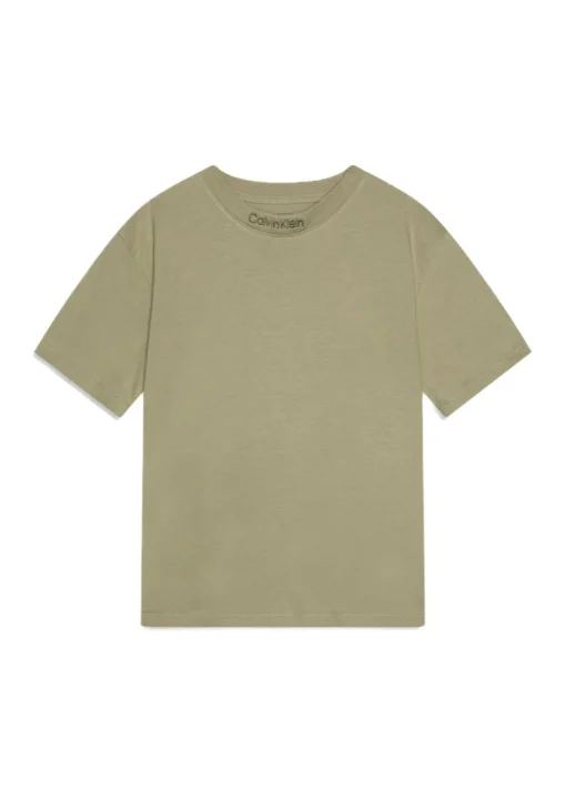 Calvin Klein Kids T-shirt Verde con Logo per Bambini