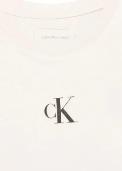 Calvin Klein Kids T-shirt Beige con CK per Bambini