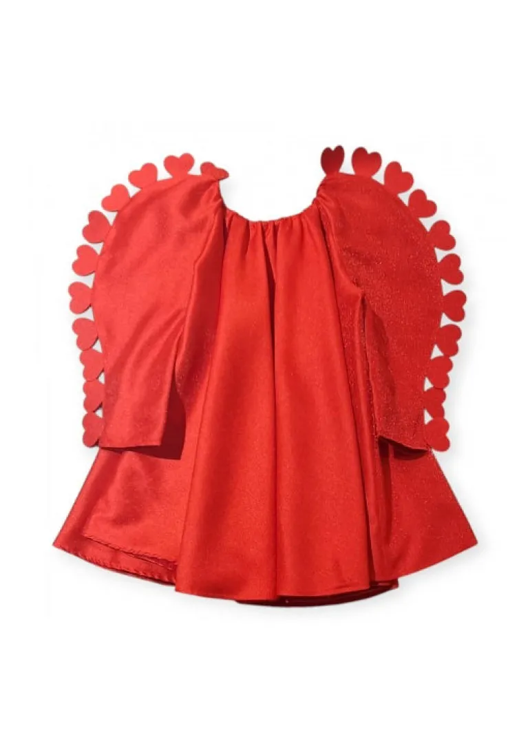 Cocò et Mamà Abito Rosso Sparkling con Cuori per Bambine