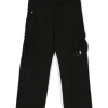 C.P. Company Kids Pantalone Nero con Applicazione Logo per Bambini