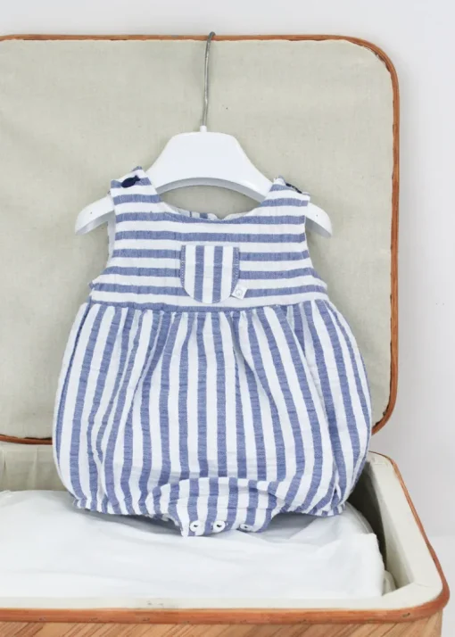 Deolinda Pagliaccetto Bianco/Blu a Righe per Neonate