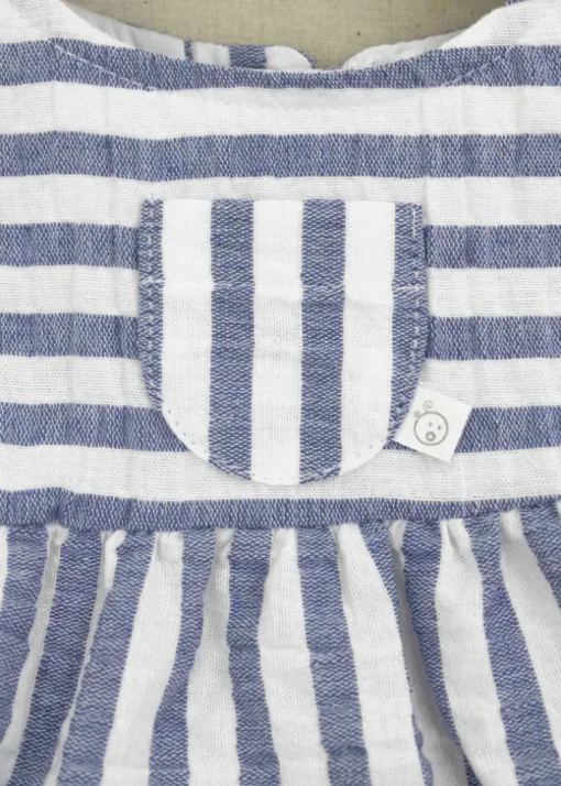 Deolinda Pagliaccetto Bianco/Blu a Righe per Neonate