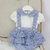 Deolinda T-shirt con Salopette Bianco/Azzurro per Neonate