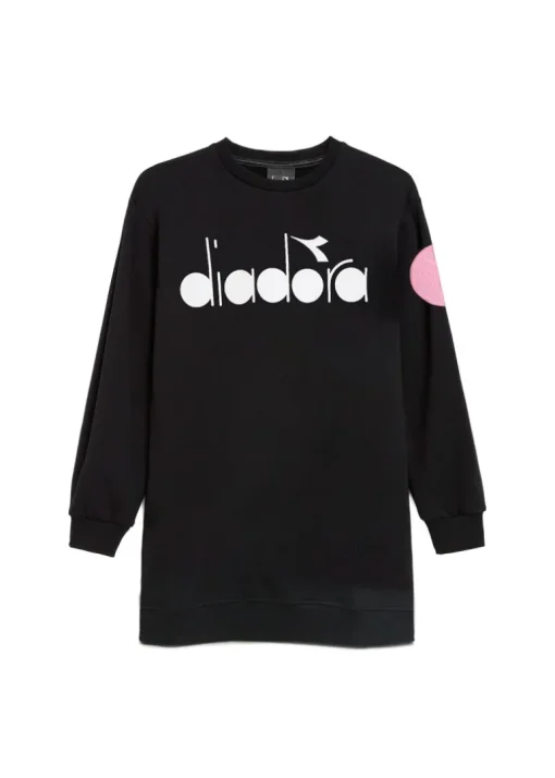 Diadora Kids Abito Nero in Felpa per Bambine