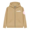Diadora Kids Felpa Beige con Stampa per Bambine