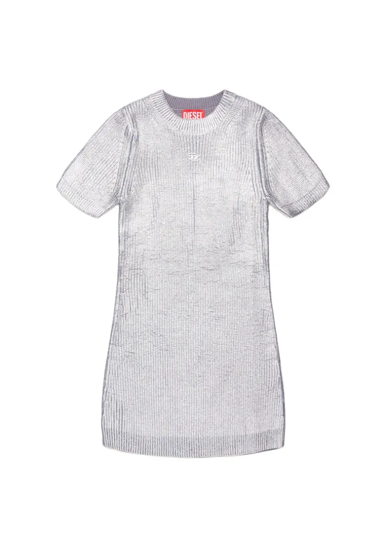 Diesel Kids Abito Argento All-over Mylar per Bambine