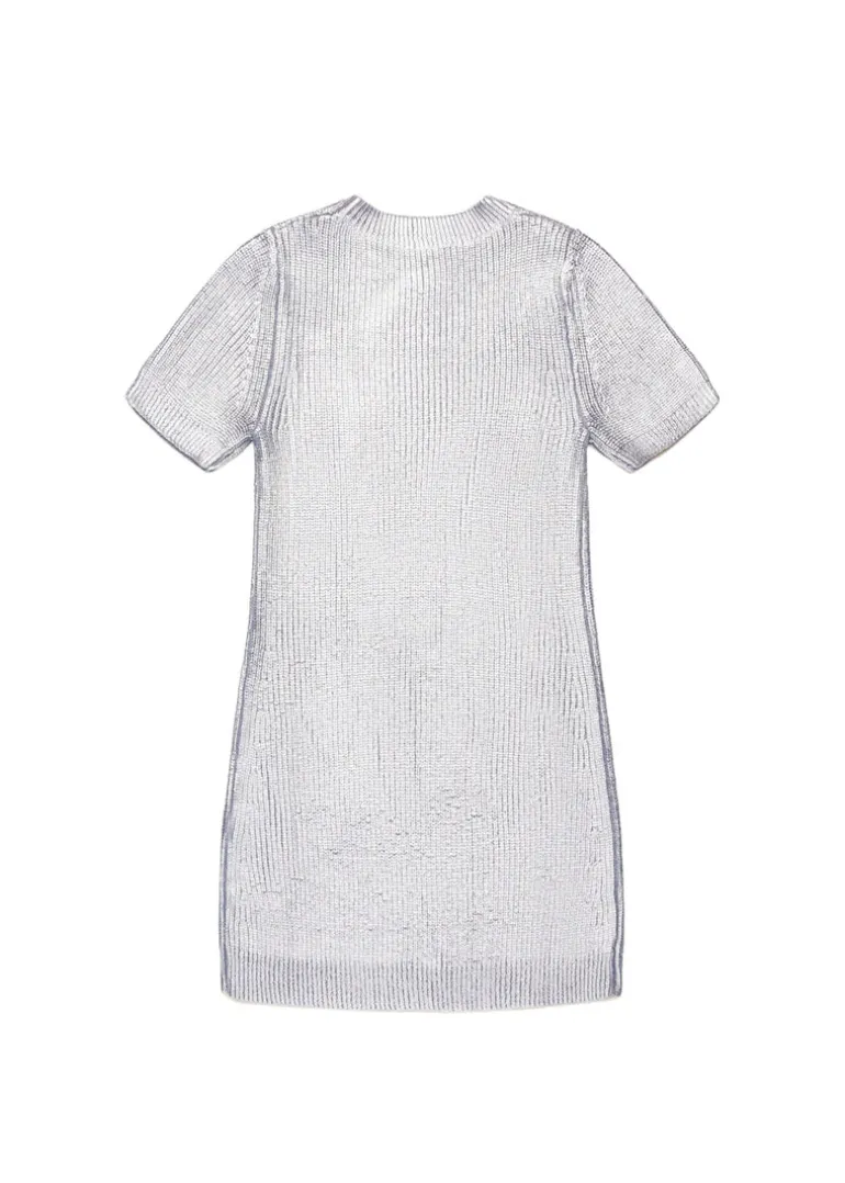 Diesel Kids Abito Argento All-over Mylar per Bambine