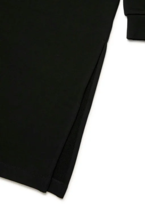 Diesel Kids Abito con Cappuccio in Felpa Nero per Bambine