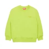 Diesel Kids Felpa Girocollo Verde Mela con Macro D per Bambini