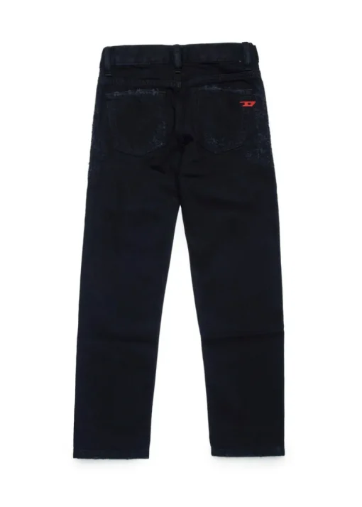 Diesel Kids Jeans Denim Nero Straight Fit D-Viker per Bambini