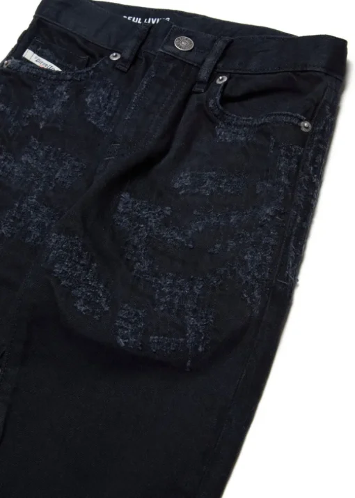 Diesel Kids Jeans Denim Nero Straight Fit D-Viker per Bambini