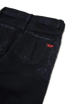 Diesel Kids Jeans Denim Nero Straight Fit D-Viker per Bambini