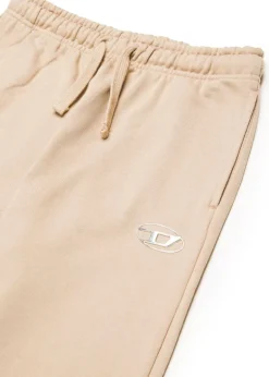 Diesel Kids Pantaloni in Felpa Beige con Logo Oval D per Bambini