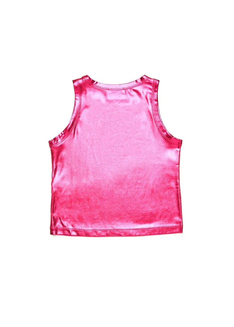 Diesel Kids Top Fucsia Metallizzato con Oval D per Bambine