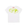 Diesel Kids T-shirt Bianca Used Effect con Oval D per Neonati