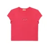 Diesel Kids T-Shirt Fucsia con Logo Oval D per Bambine